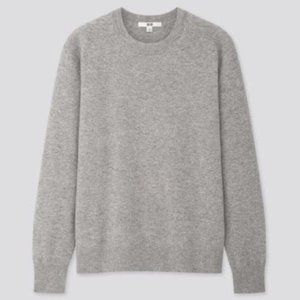 Uniqlo 100% Cashmere Grey Crewneck Sweater - L